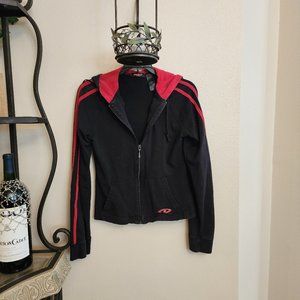 DKNY Active Zippered Women's Black Red Hoodie